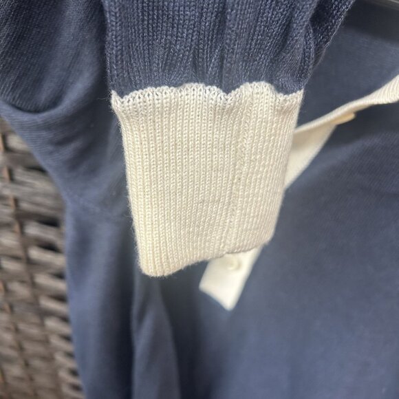 The Bubble Navy Blue Collared Lightweight Sweater Size Small - Picture 5 of 7